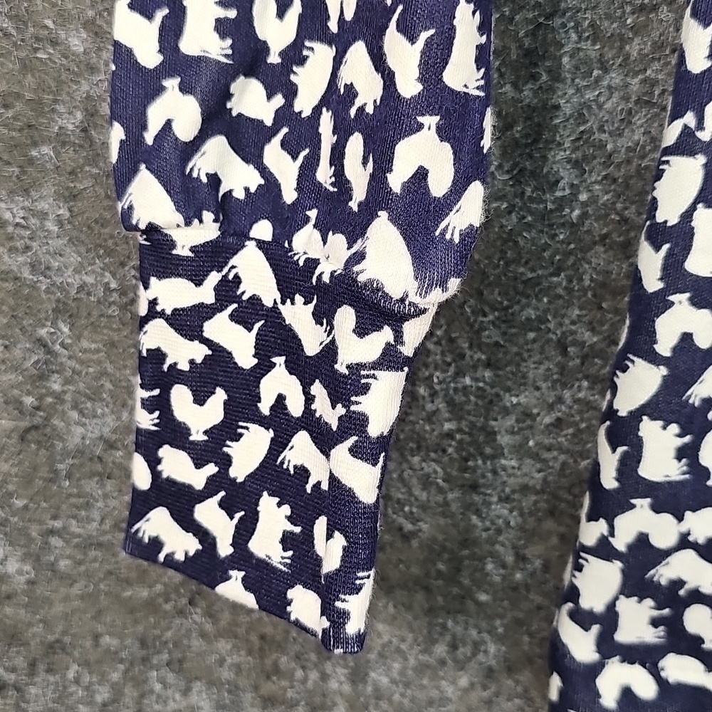 Vintage The Eagles Eye Farm Animal Print Turtleneck, Navy White, Size M/L - Picture 4 of 8